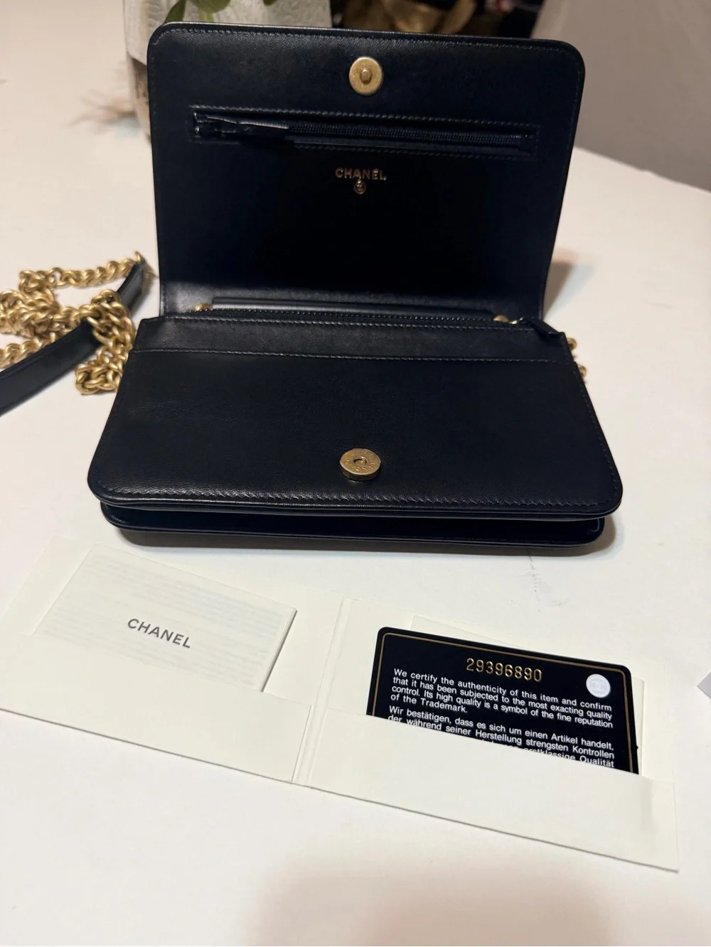 Quilted boy wallet on chain